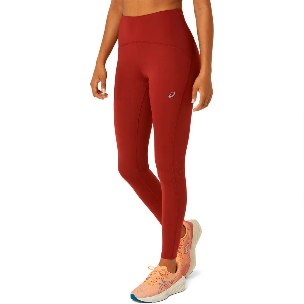 Asics Road Leggings female, Deep red