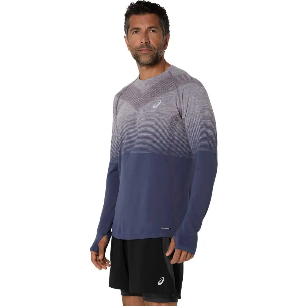Asics Sömlös T-shirt Med Lång ärm male, Lavender grey / indigo fog Asics Sömlös T-shirt Med Lång ärm male, Lavender grey / indigo fog