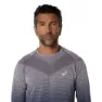 Asics Sömlös T-shirt Med Lång ärm male, Lavender grey / indigo fog