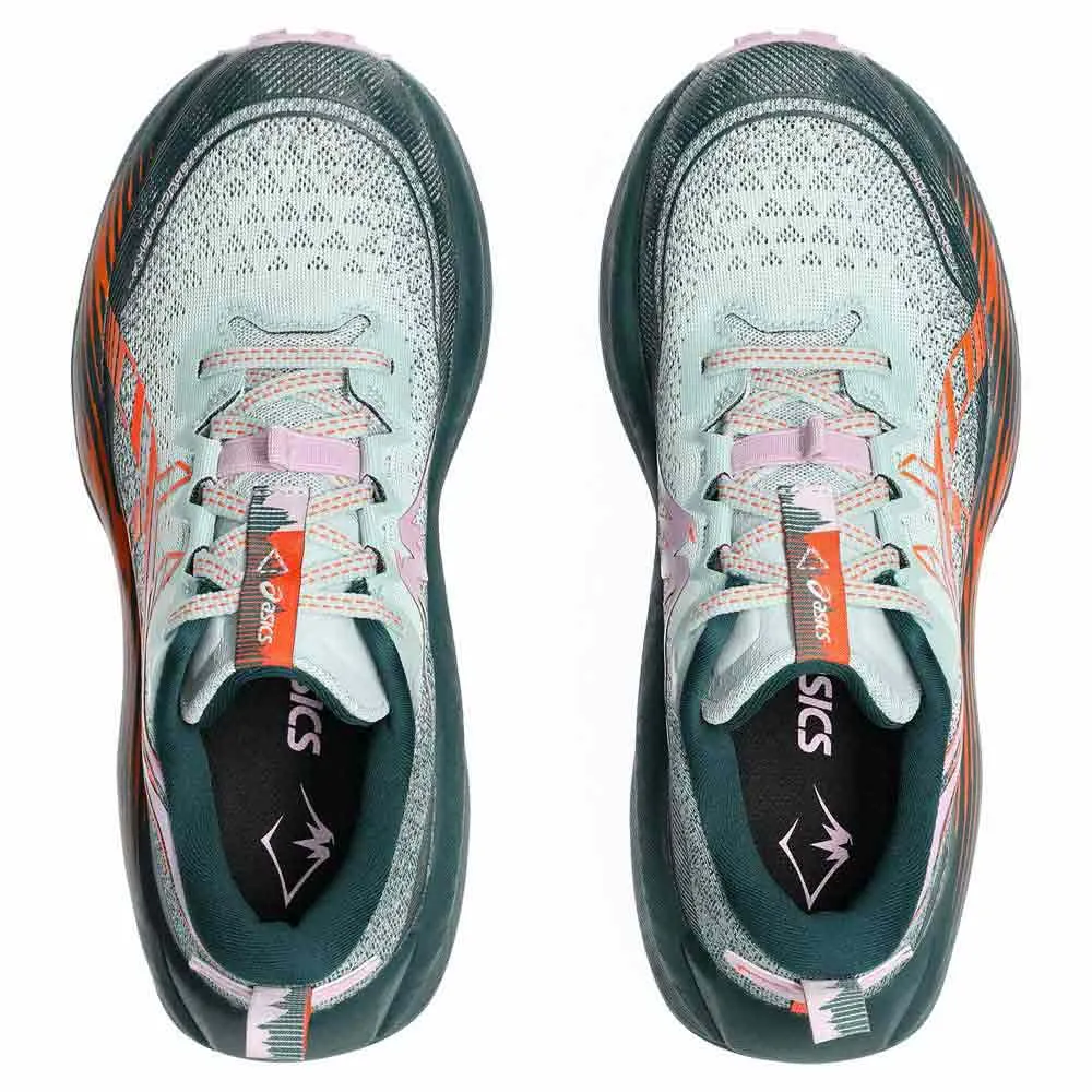 Asics Trabuco Max 4 Trailskor Refurbished female, Cold moss / nova orange