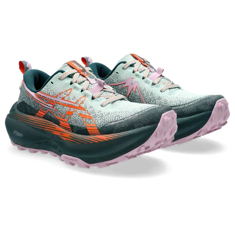 Asics Trabuco Max 4 Trailskor Refurbished female, Cold moss / nova orange
