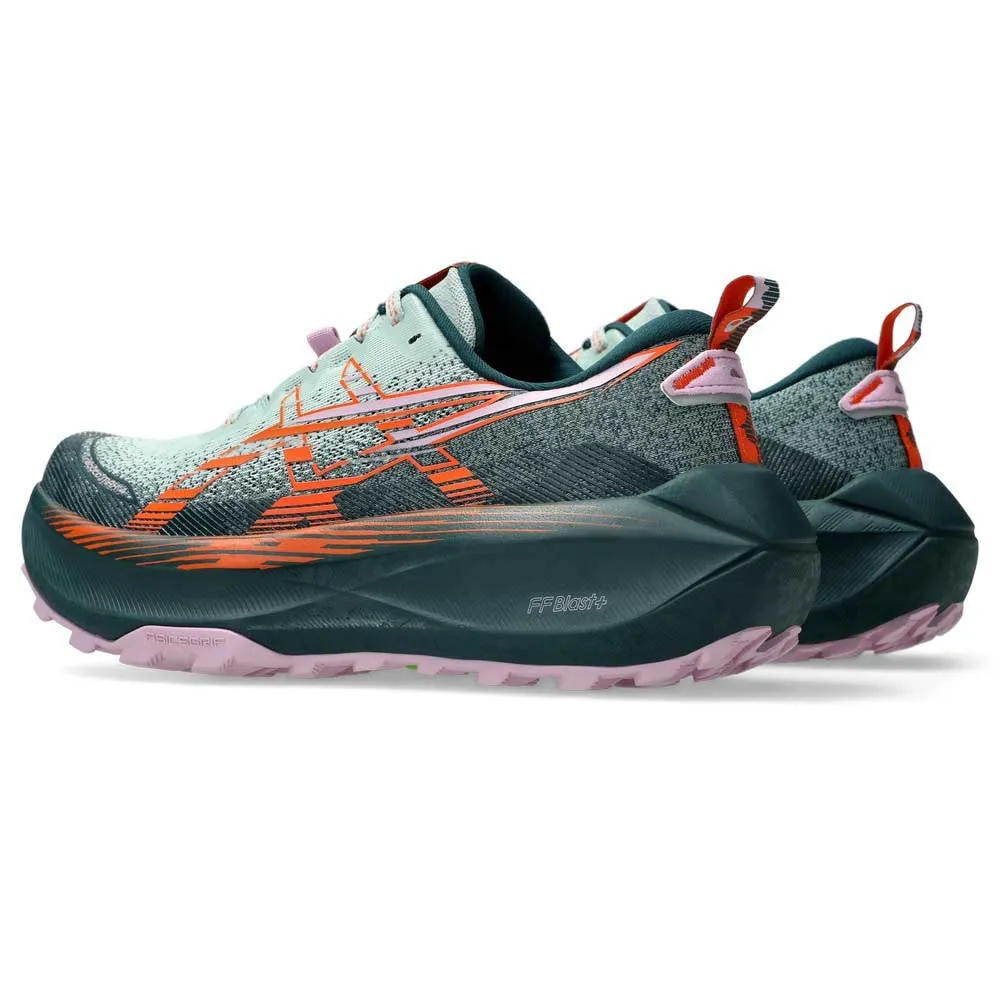 Asics Trabuco Max 4 Trailskor Refurbished female, Cold moss / nova orange