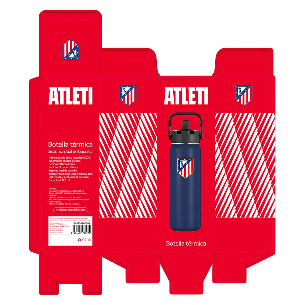 Atlet Termosflaska 720ml, White / red, One Size