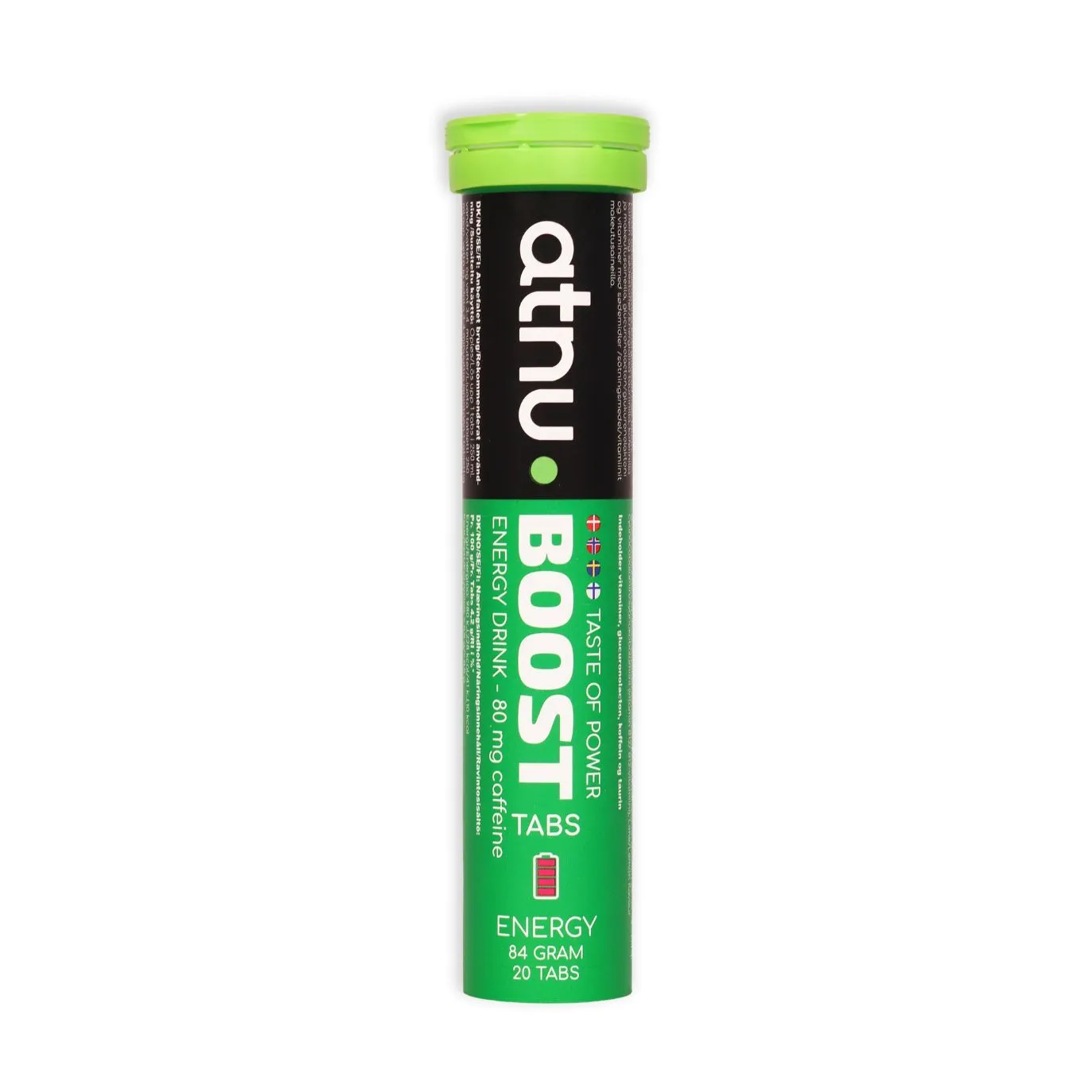 ATNU BOOST Energy Drink Green Edition koffeintabletter lime/lemon ATNU BOOST Energy Drink Green Edition koffeintabletter lime/lemon