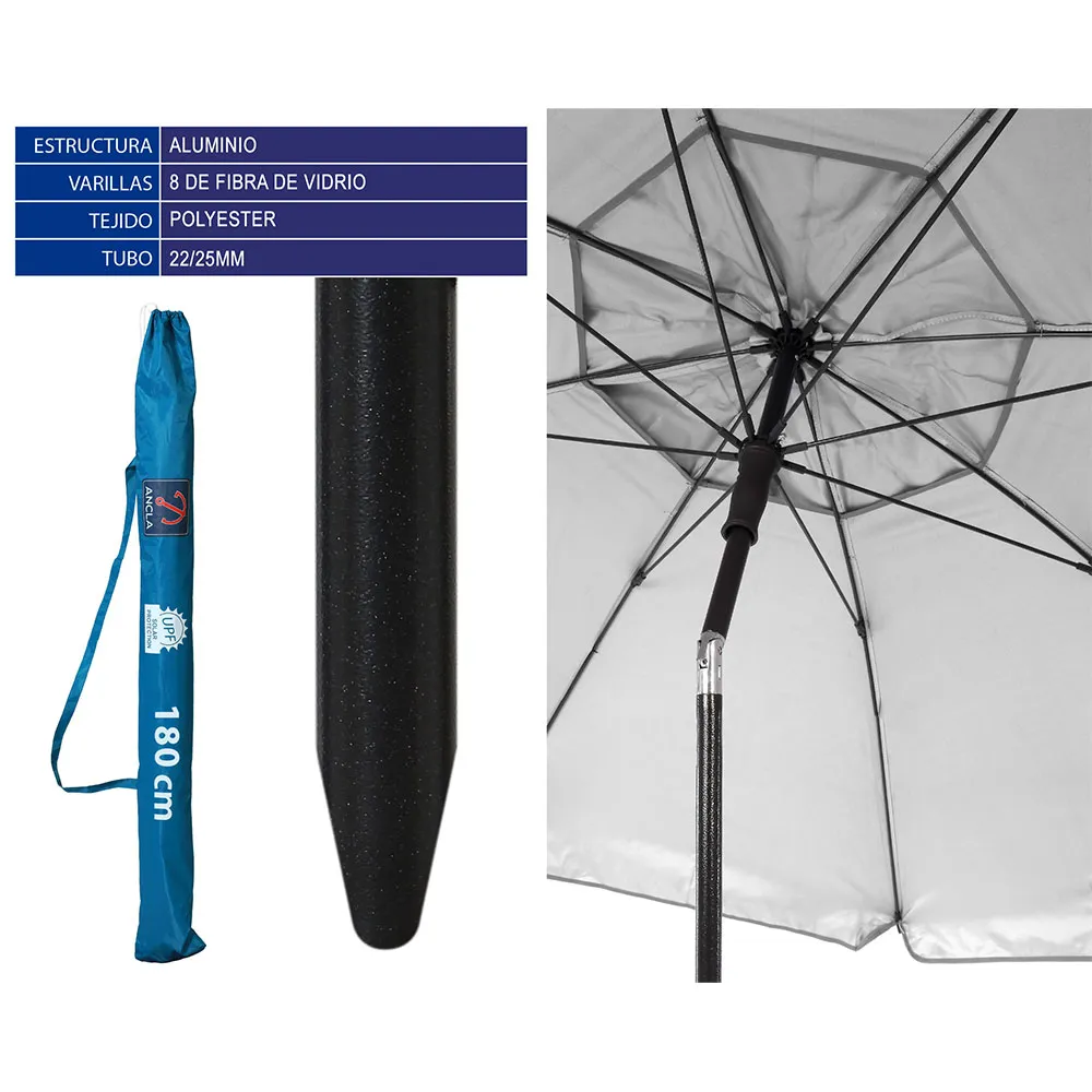 Atosa 22/25 Mm Orientable Oxford Aluminium Parasoll 180 Cm unisex Atosa 22/25 Mm Orientable Oxford Aluminium Parasoll 180 Cm unisex