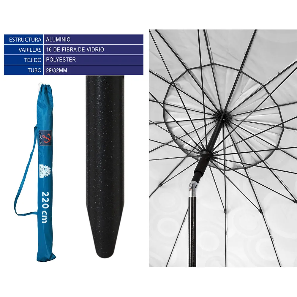 Atosa 29/32 Mm Orientable Oxford Aluminium Parasoll 29/32 Mm 220 Cm unisex, Multicolor, One Size