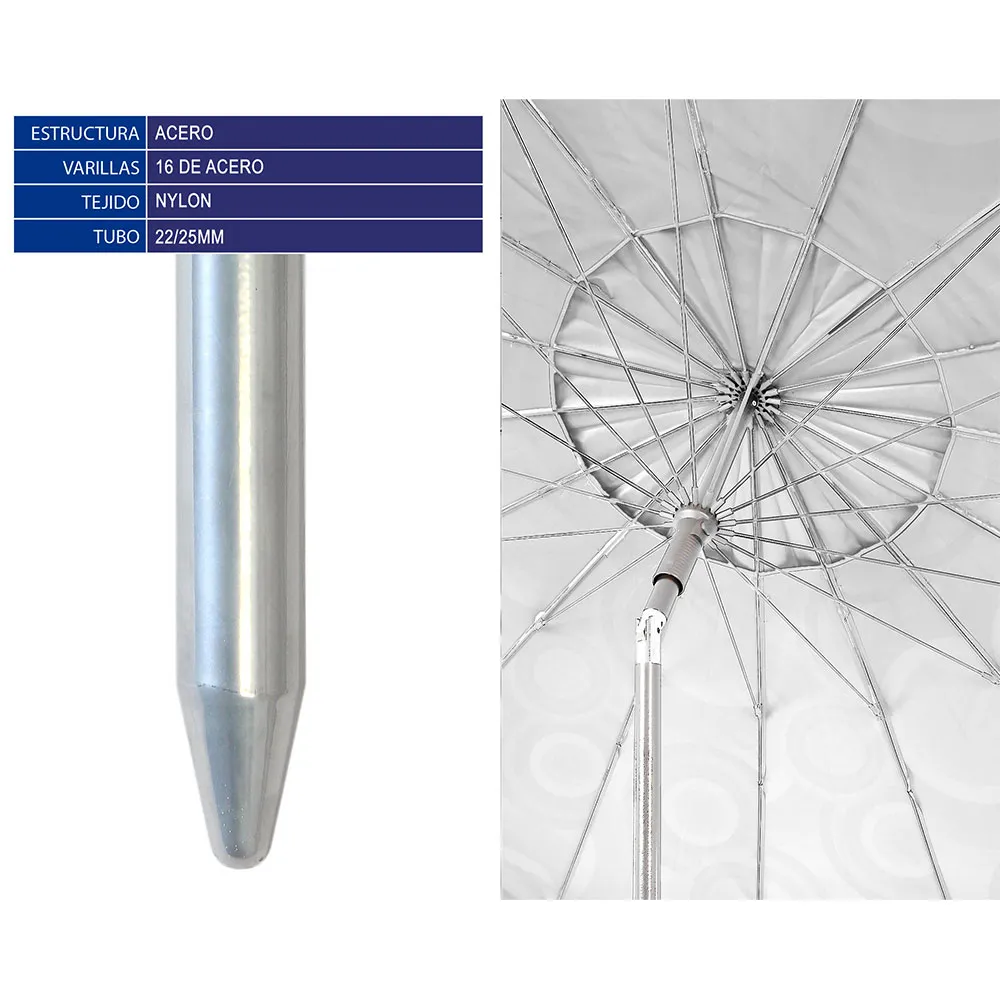 Atosa Nylon Vändbar Kjol/metall Upf 3 Parasoll 29/32 Mm 220 Cm unisex, Multicolor, One Size Atosa Nylon Vändbar Kjol/metall Upf 3 Parasoll 29/32 Mm 220 Cm unisex, Multicolor, One Size