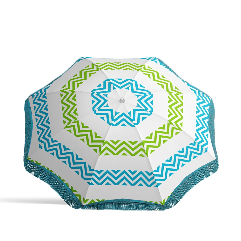 Atosa Nylon Vändbara Fransar/metallisk Upf 30 Parasoll 19/22 Mm 180 Cm unisex, Multicolor, One Size