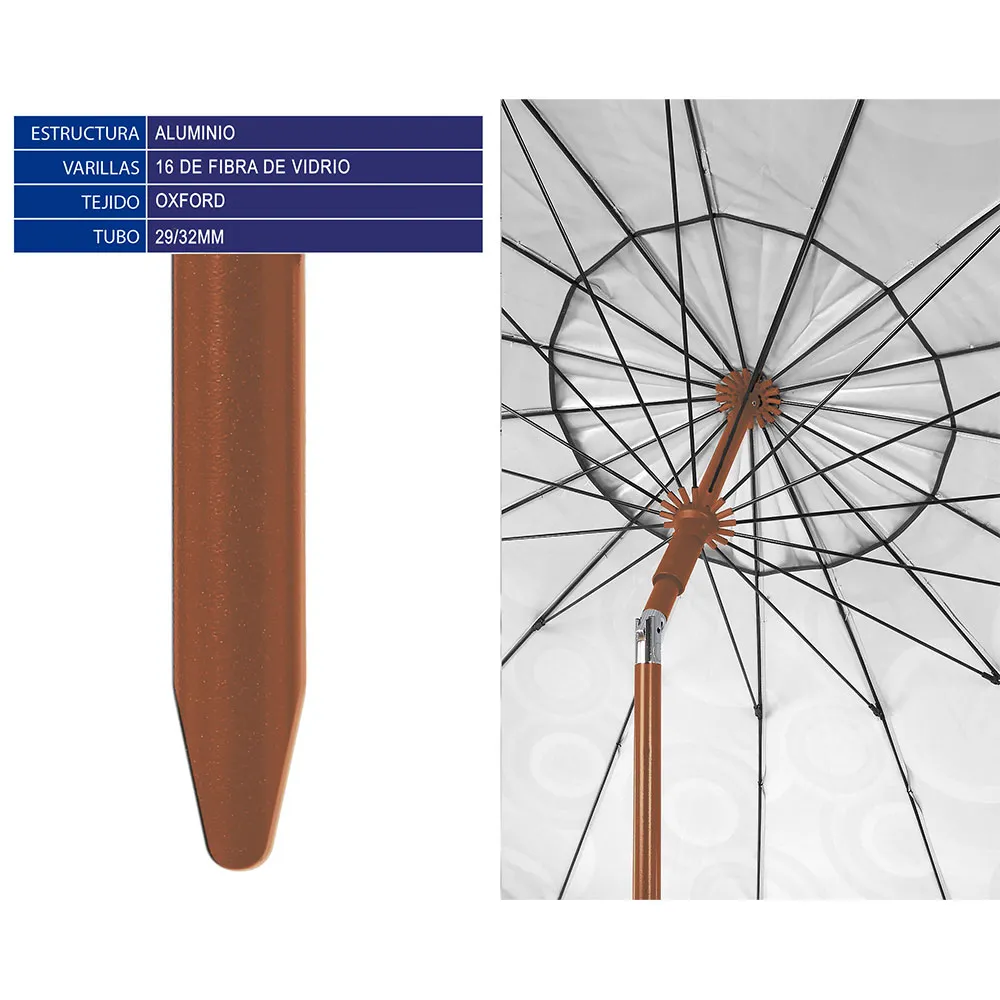 Atosa Orienterbara Orxford-fransar I Aluminium 3-pack Parasoll 29/32 Mm 240 Cm unisex, Multicolor, One Size