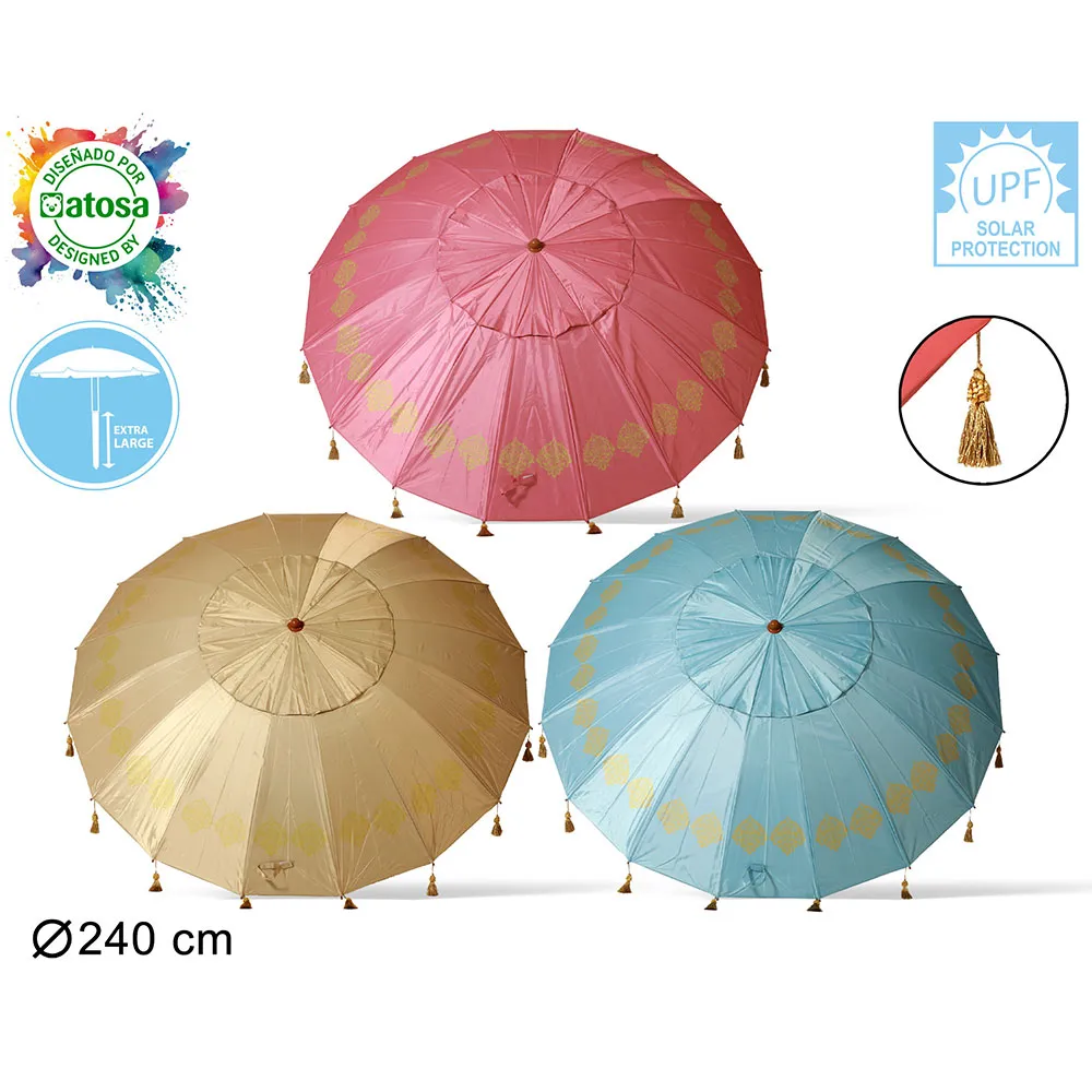 Atosa Orienterbara Orxford-fransar I Aluminium 3-pack Parasoll 29/32 Mm 240 Cm unisex, Multicolor, One Size