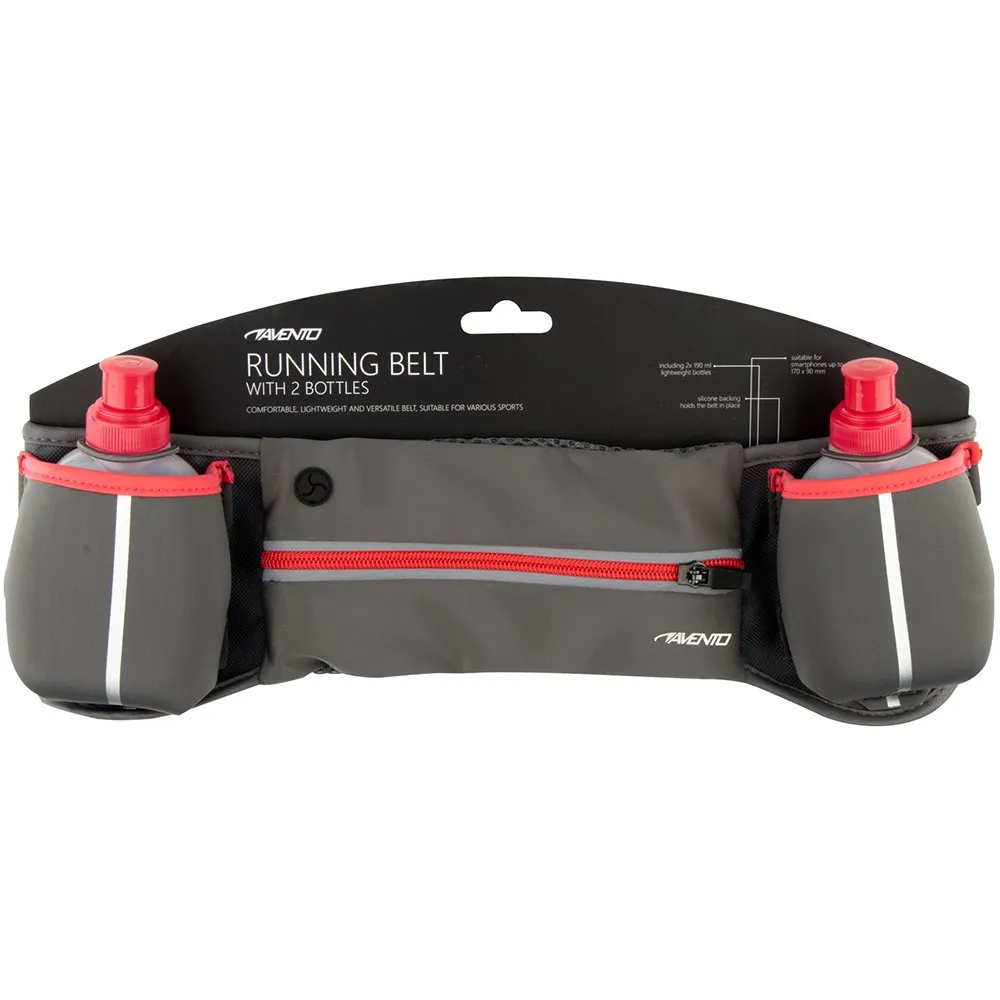 Avento Addy Sportbälte, Grey / fluorescent pink, One Size
