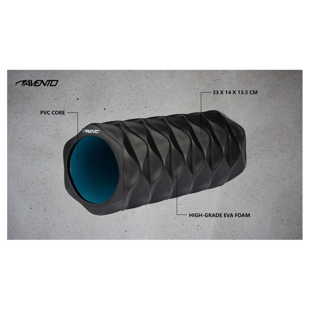Avento Message Foam Wave Massage Rulle, Black / blue, 33cm