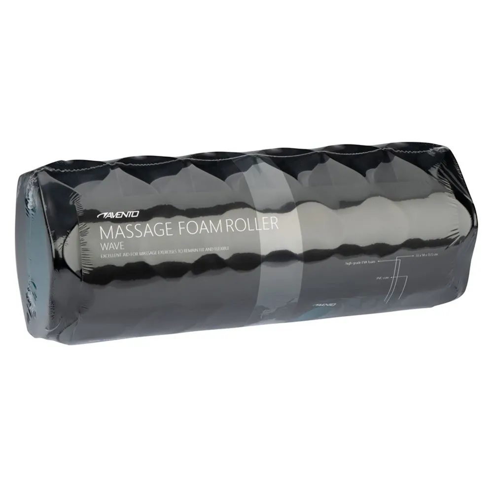 Avento Message Foam Wave Massage Rulle, Black / blue, 33cm