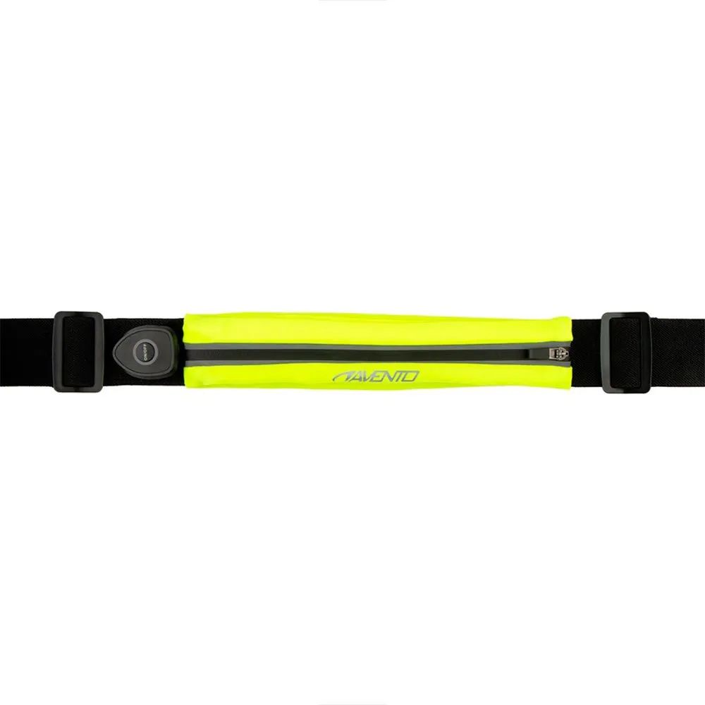 Avento Pocket + Rechargeable Led Löparbälte unisex, Fluorescent yellow / black