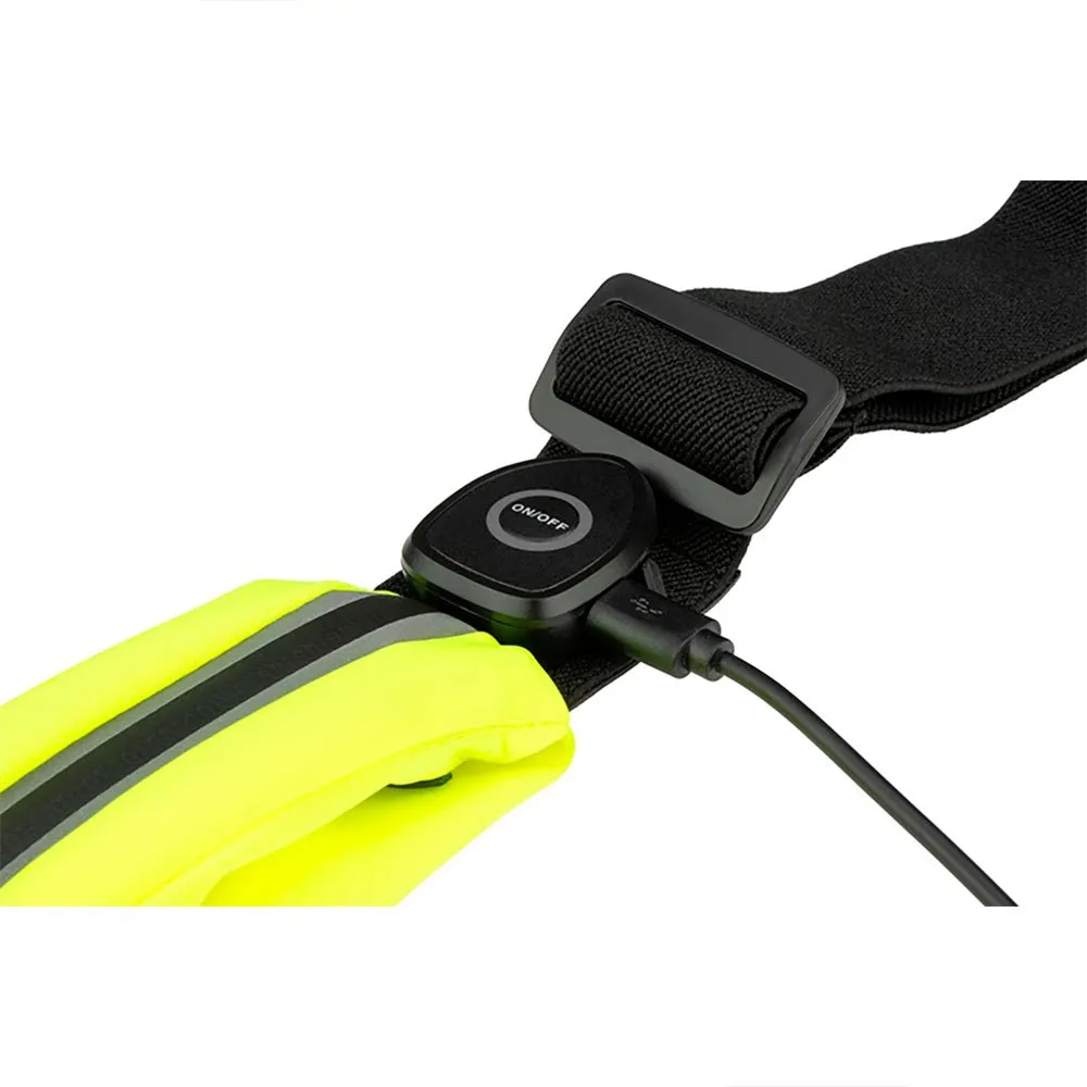 Avento Pocket + Rechargeable Led Löparbälte unisex, Fluorescent yellow / black