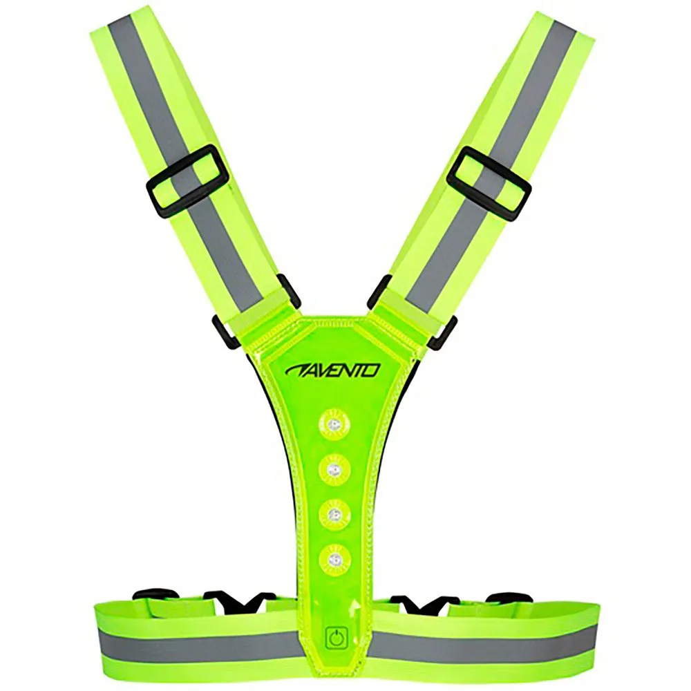 Avento Rechargeable Led Reflekterande Löparväst unisex, Fluorescent yellow, One Size