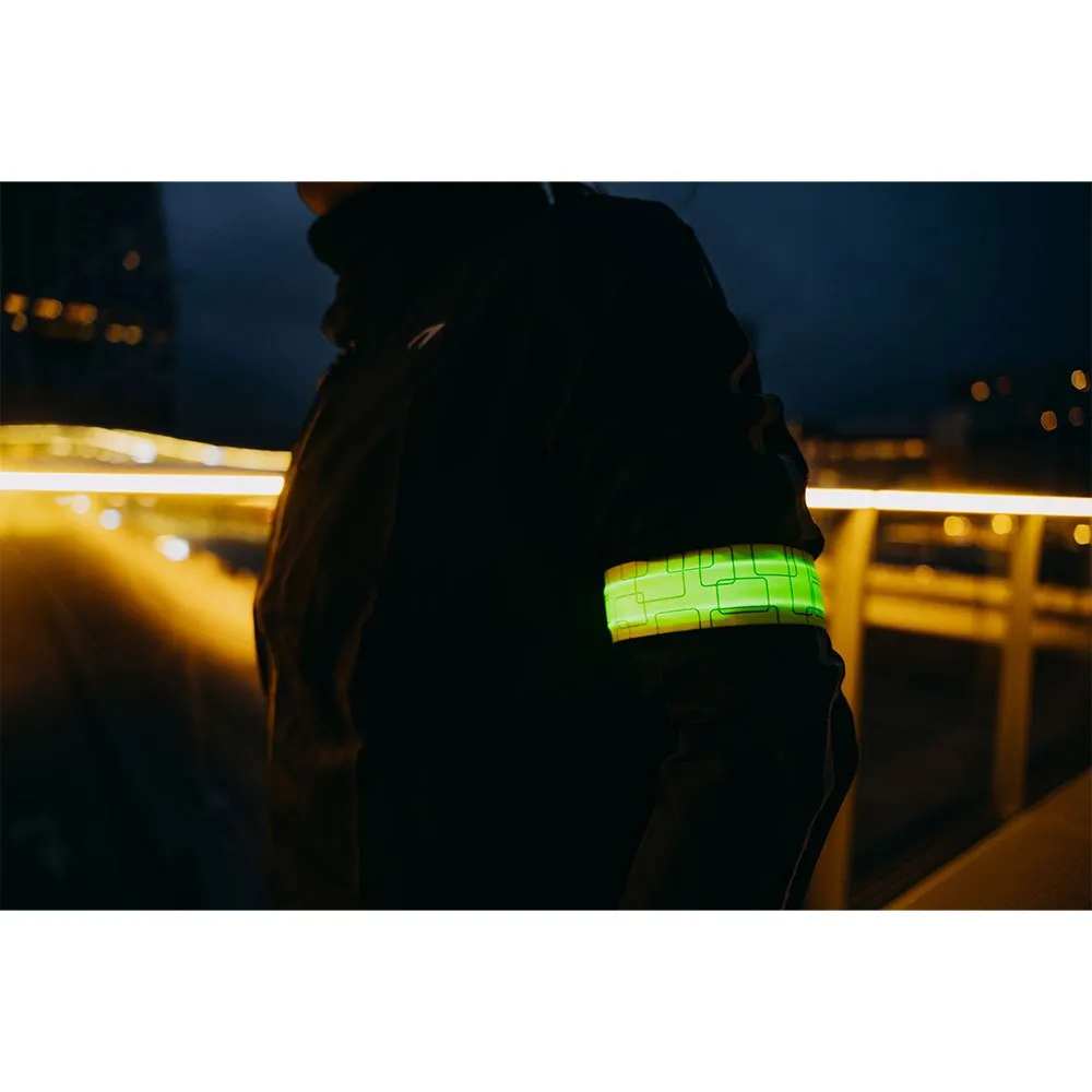 Avento Slap-on Rechargeable Led Armband 2 Enheter unisex, Fluorescent yellow / silver grey, One Size