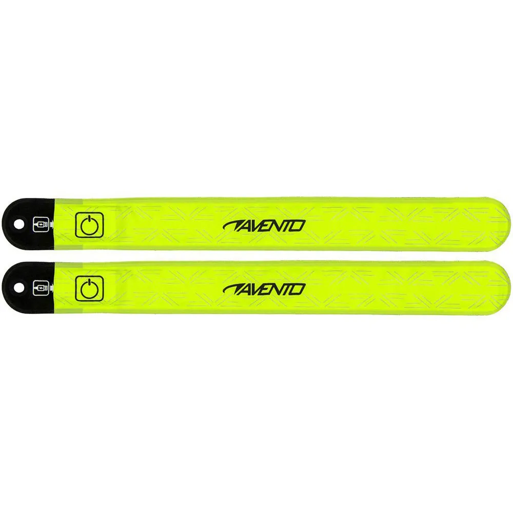 Avento Slap-on Rechargeable Led Armband 2 Enheter unisex, Fluorescent yellow / silver grey, One Size