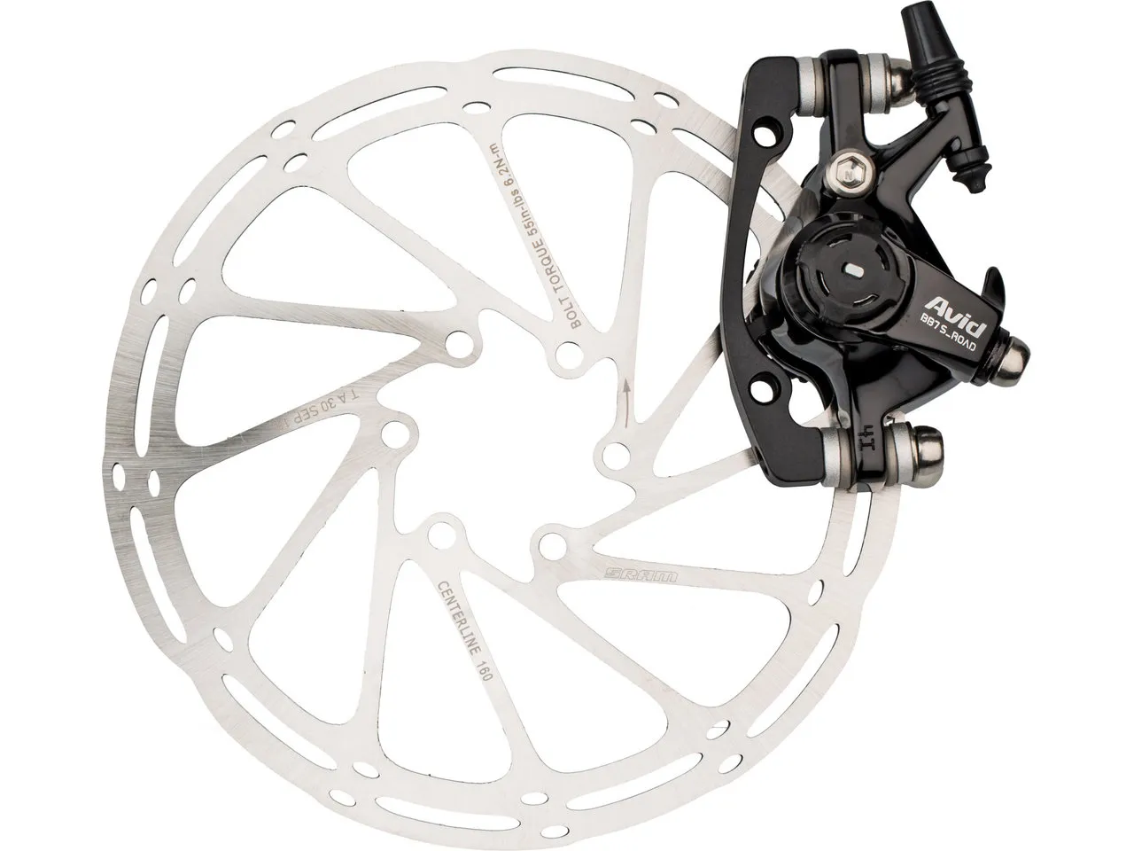 Avid BB7 Road S Scheibenbremse mit Bremsscheibe, Anodized black / white, 160mm