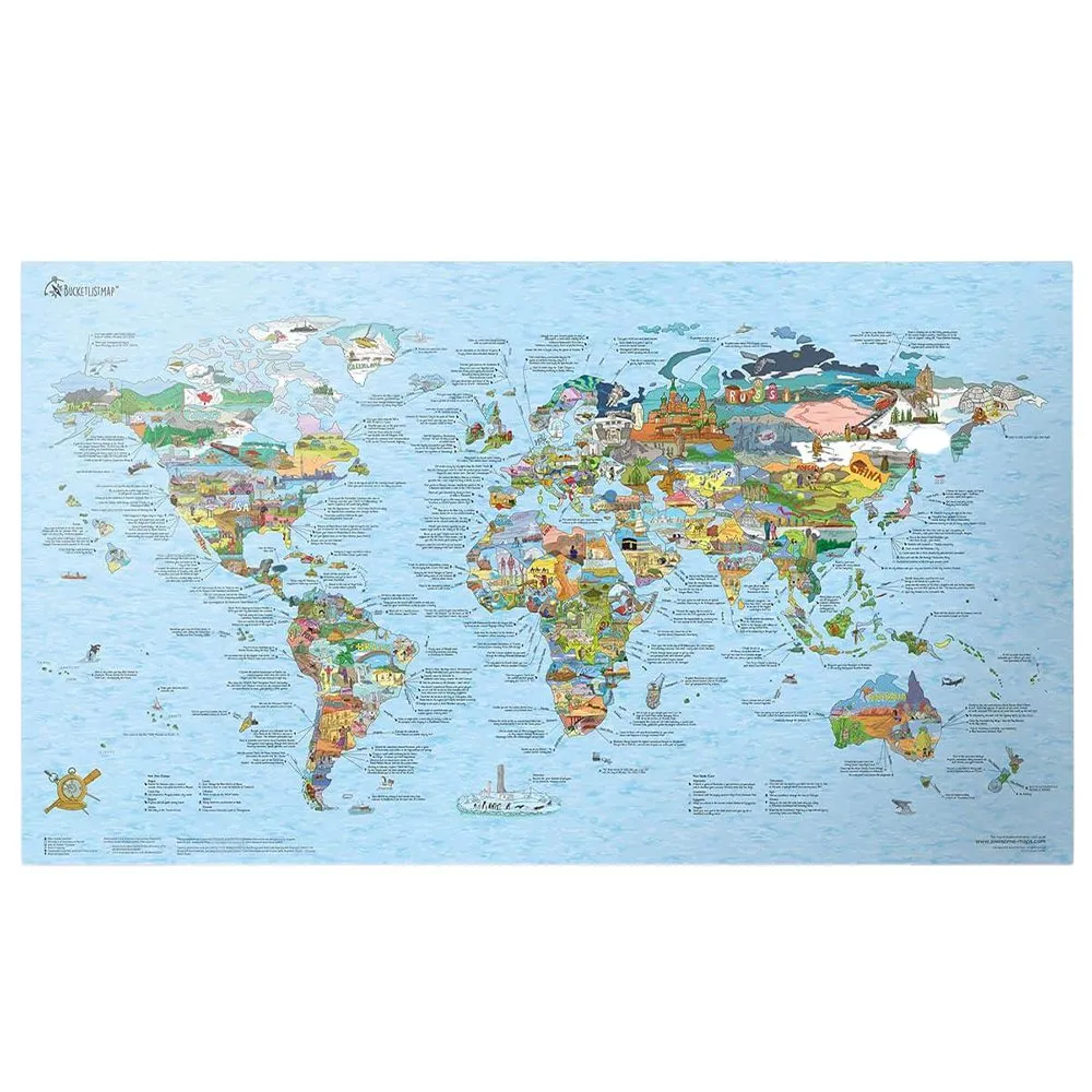 Awesome Maps Bucketlist Karta, One size