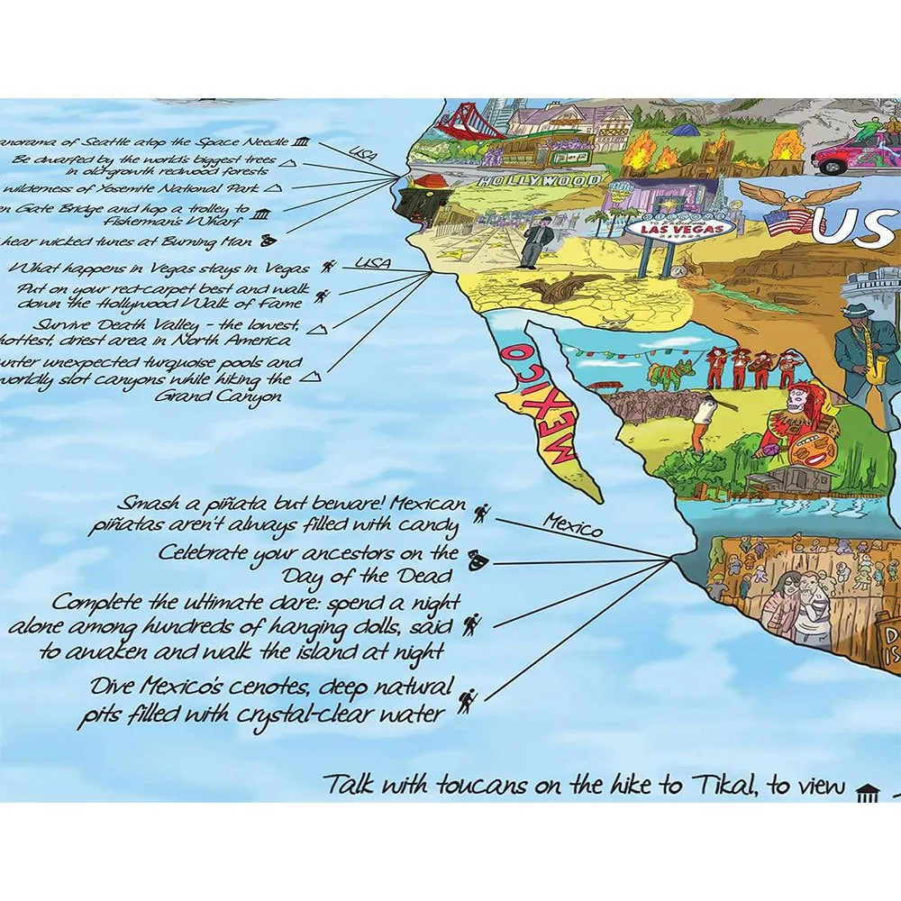 Awesome Maps Bucketlist Karta, One size