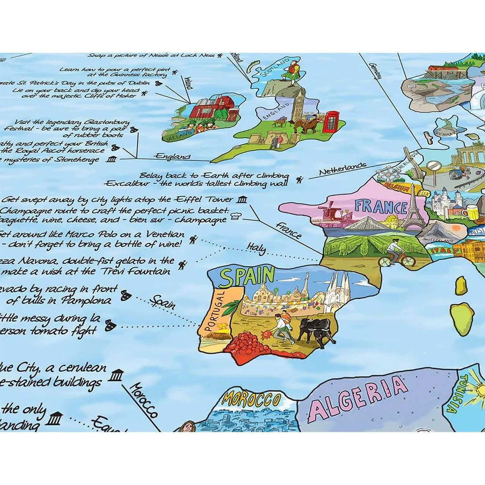 Awesome Maps Bucketlist Karta, One size