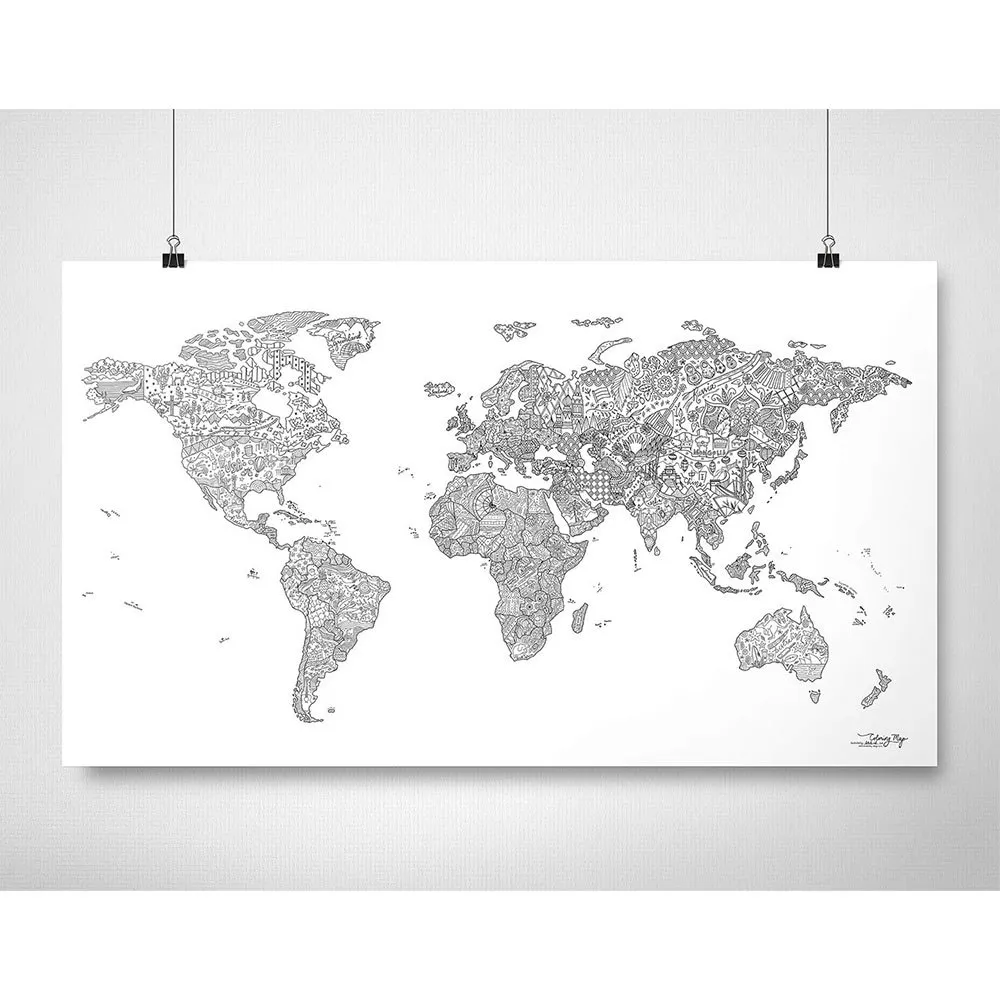 Awesome Maps Coloring Karta, One size