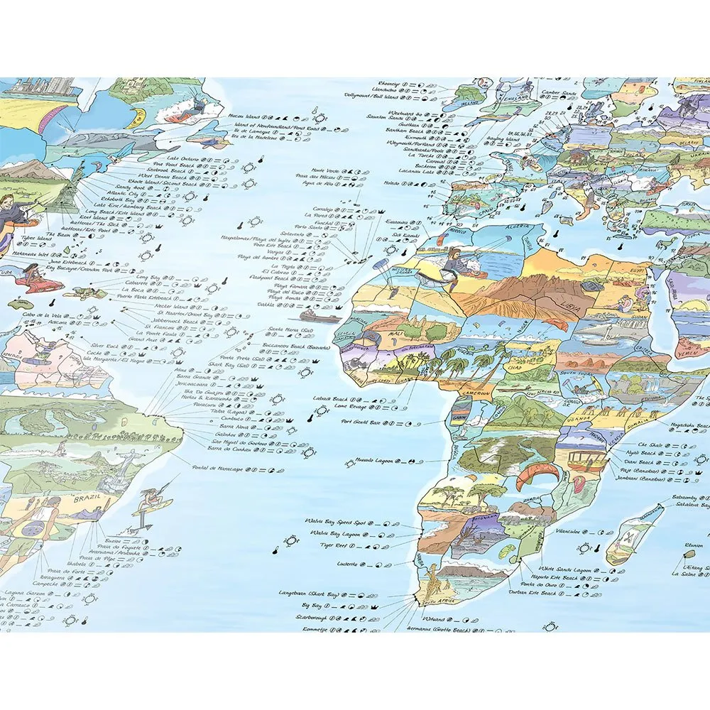 Awesome Maps Kitesurf Best Ing Spots In The World Karta, One size Awesome Maps Kitesurf Best Ing Spots In The World Karta, One size