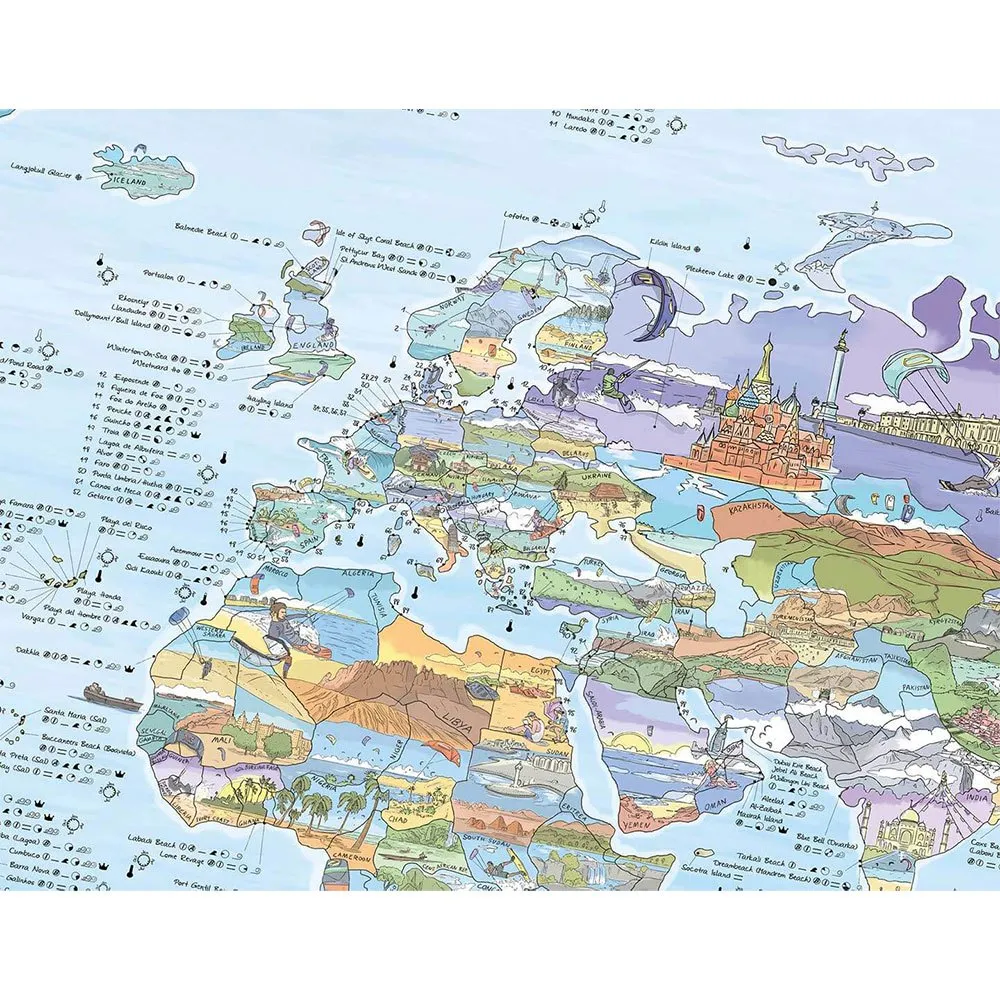 Awesome Maps Kitesurf Best Ing Spots In The World Karta, One size Awesome Maps Kitesurf Best Ing Spots In The World Karta, One size