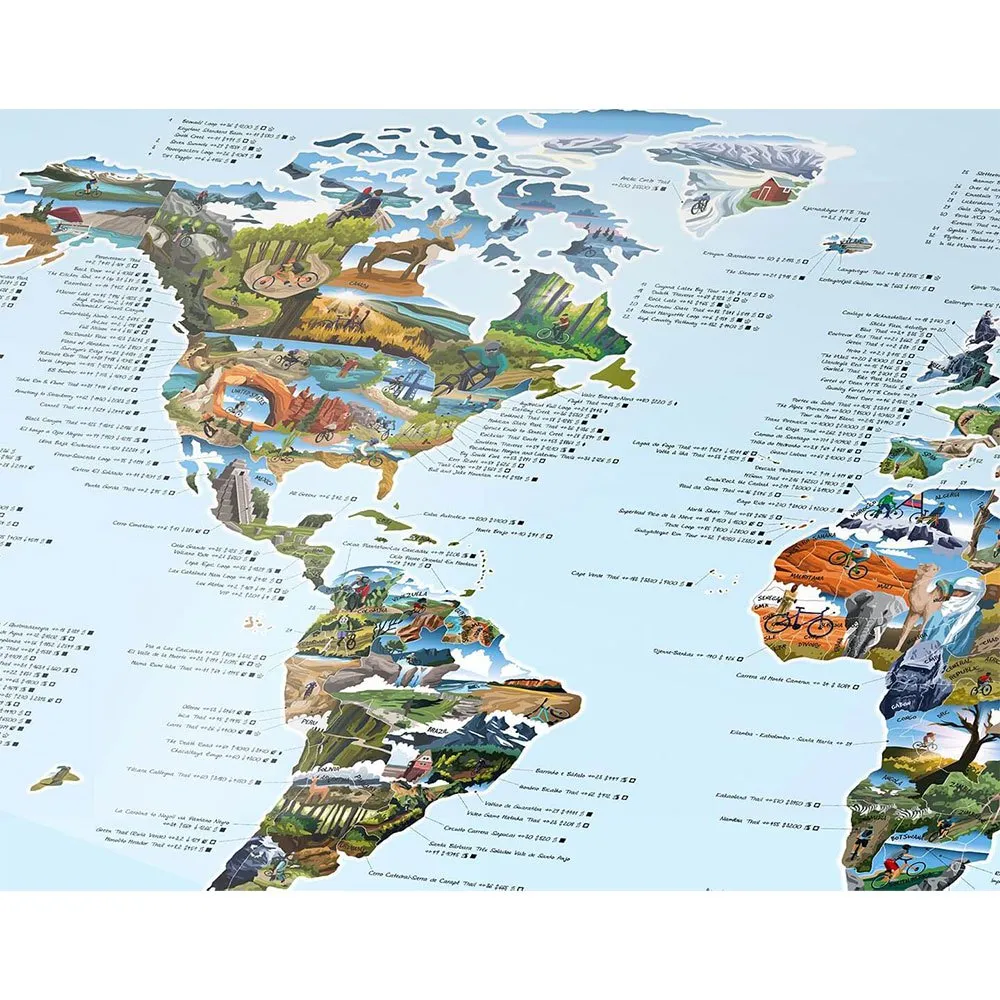 Awesome Maps Mountain Bike Best Trails In The World Karta, One size Awesome Maps Mountain Bike Best Trails In The World Karta, One size