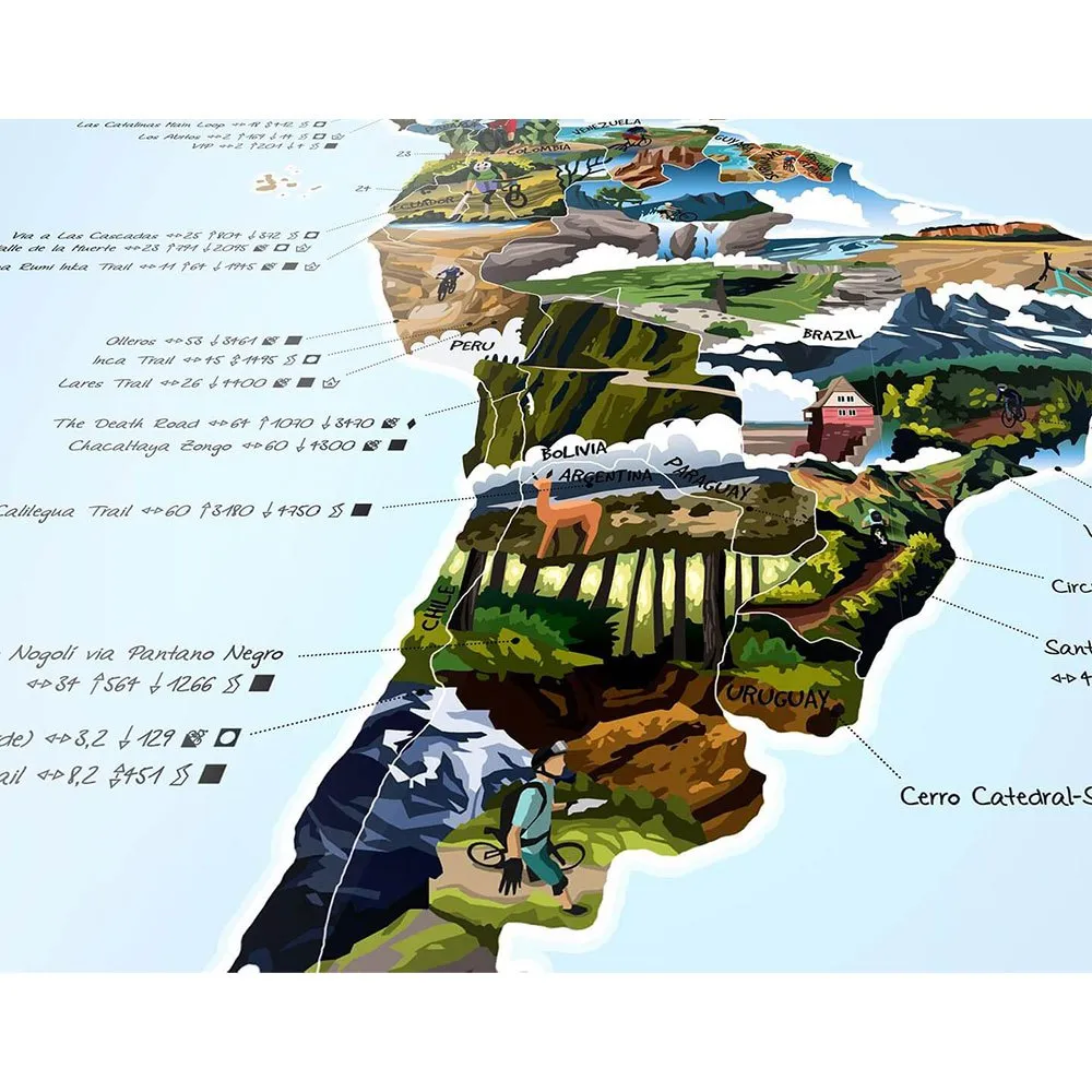 Awesome Maps Mountain Bike Best Trails In The World Karta, One size Awesome Maps Mountain Bike Best Trails In The World Karta, One size