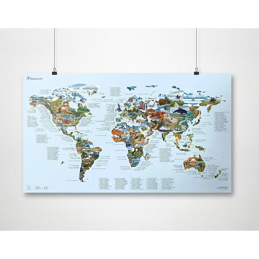 Awesome Maps Mountain Bike Best Trails In The World Karta, One size Awesome Maps Mountain Bike Best Trails In The World Karta, One size