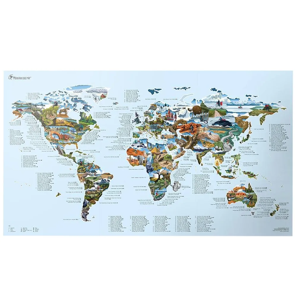 Awesome Maps Mountain Bike Best Trails In The World Karta, One size Awesome Maps Mountain Bike Best Trails In The World Karta, One size