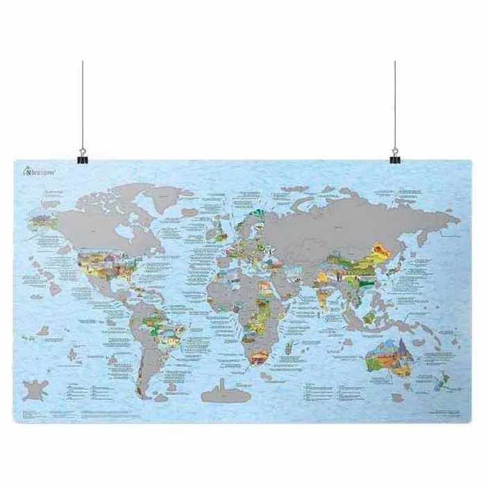 Awesome Maps Scratch And Discover Karta, Multicolour, One Size