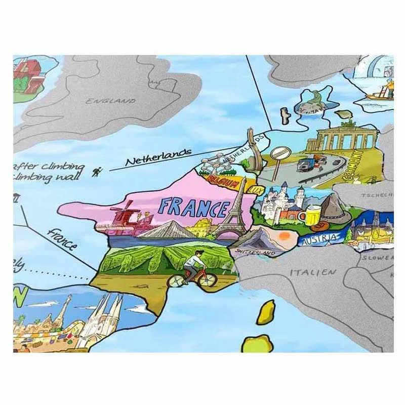 Awesome Maps Scratch And Discover Karta, Multicolour, One Size
