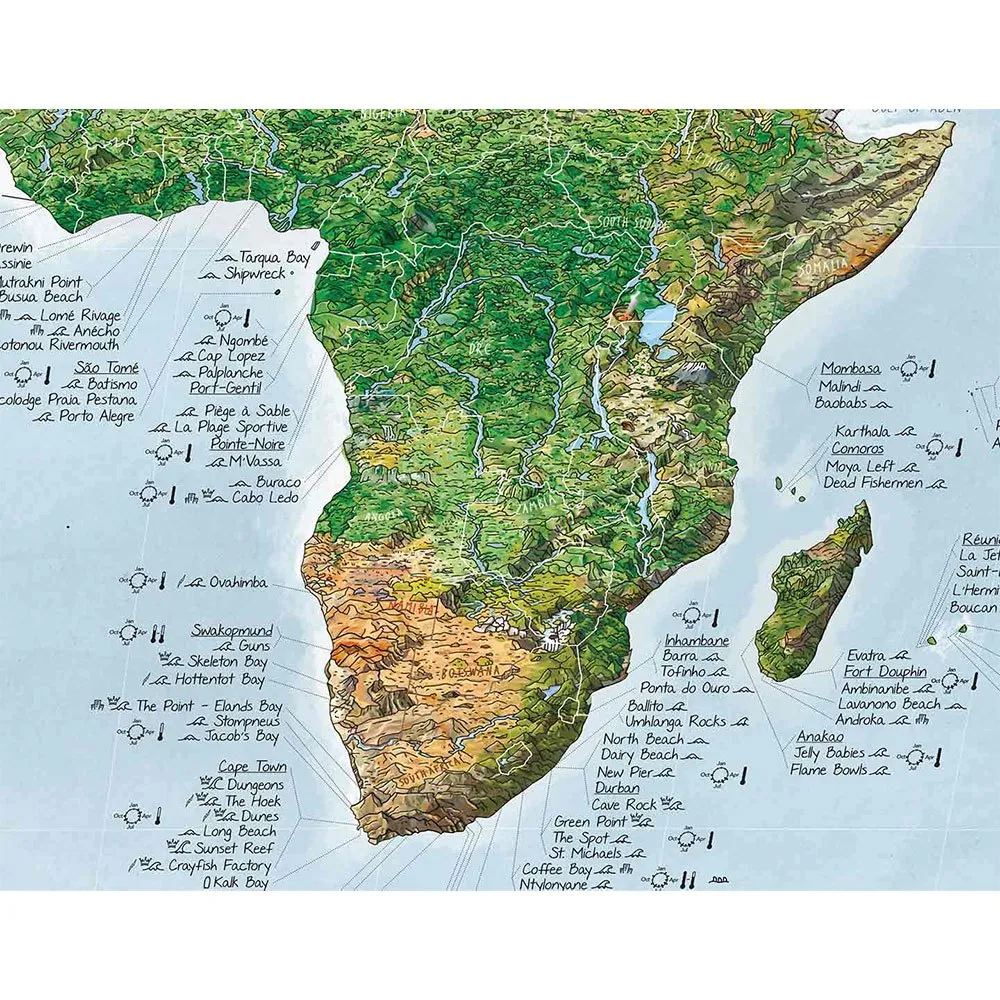 Awesome Maps Surftrip Green Edition Best Surf Beaches Of The World Green Edition Karta, One size Awesome Maps Surftrip Green Edition Best Surf Beaches Of The World Green Edition Karta, One size