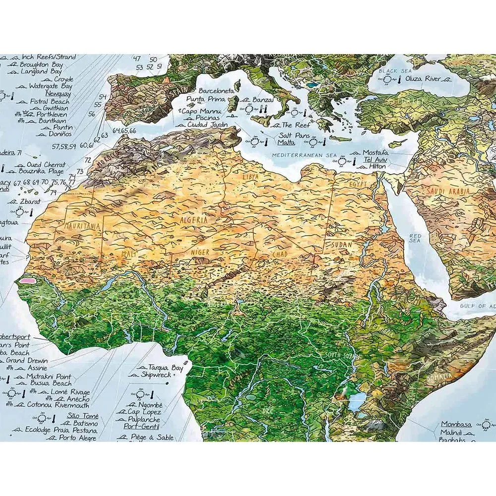 Awesome Maps Surftrip Green Edition Best Surf Beaches Of The World Green Edition Karta, One size Awesome Maps Surftrip Green Edition Best Surf Beaches Of The World Green Edition Karta, One size