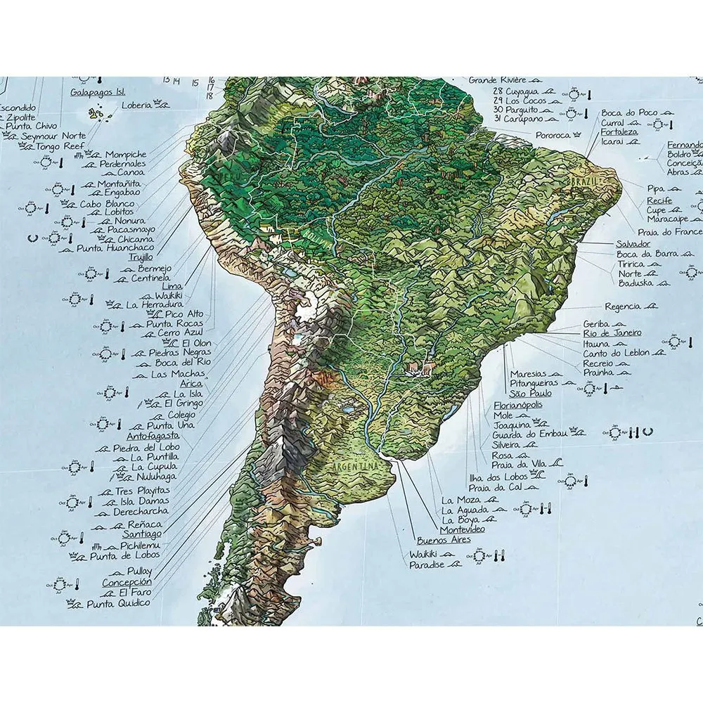 Awesome Maps Surftrip Green Edition Best Surf Beaches Of The World Green Edition Karta, One size Awesome Maps Surftrip Green Edition Best Surf Beaches Of The World Green Edition Karta, One size