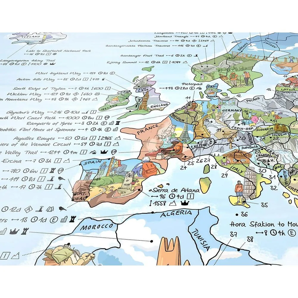 Awesome Maps Vandringskarta Världens Bästa Vandringsleder, One size