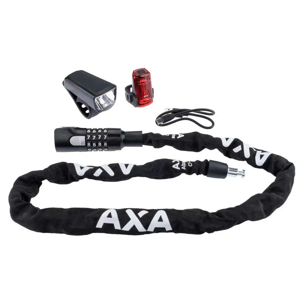 Axa Absolute C5-90/dwn 50 Cykellampset, Black / red, One Size Axa Absolute C5-90/dwn 50 Cykellampset, Black / red, One Size