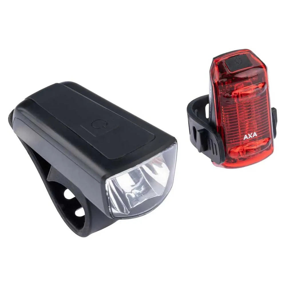 Axa Absolute C5-90/dwn 50 Cykellampset, Black / red, One Size Axa Absolute C5-90/dwn 50 Cykellampset, Black / red, One Size