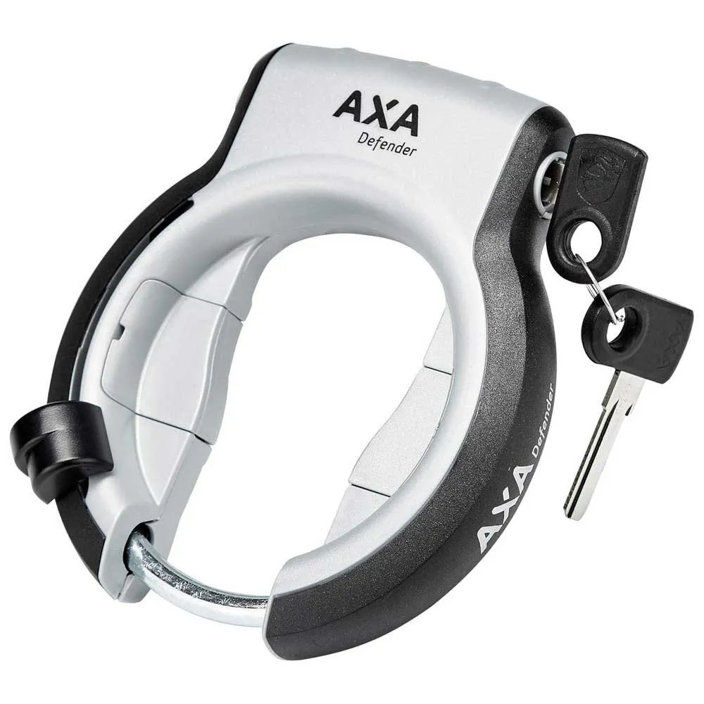 Axa Defender Retactable Cykelramlås, Silver / black, One Size