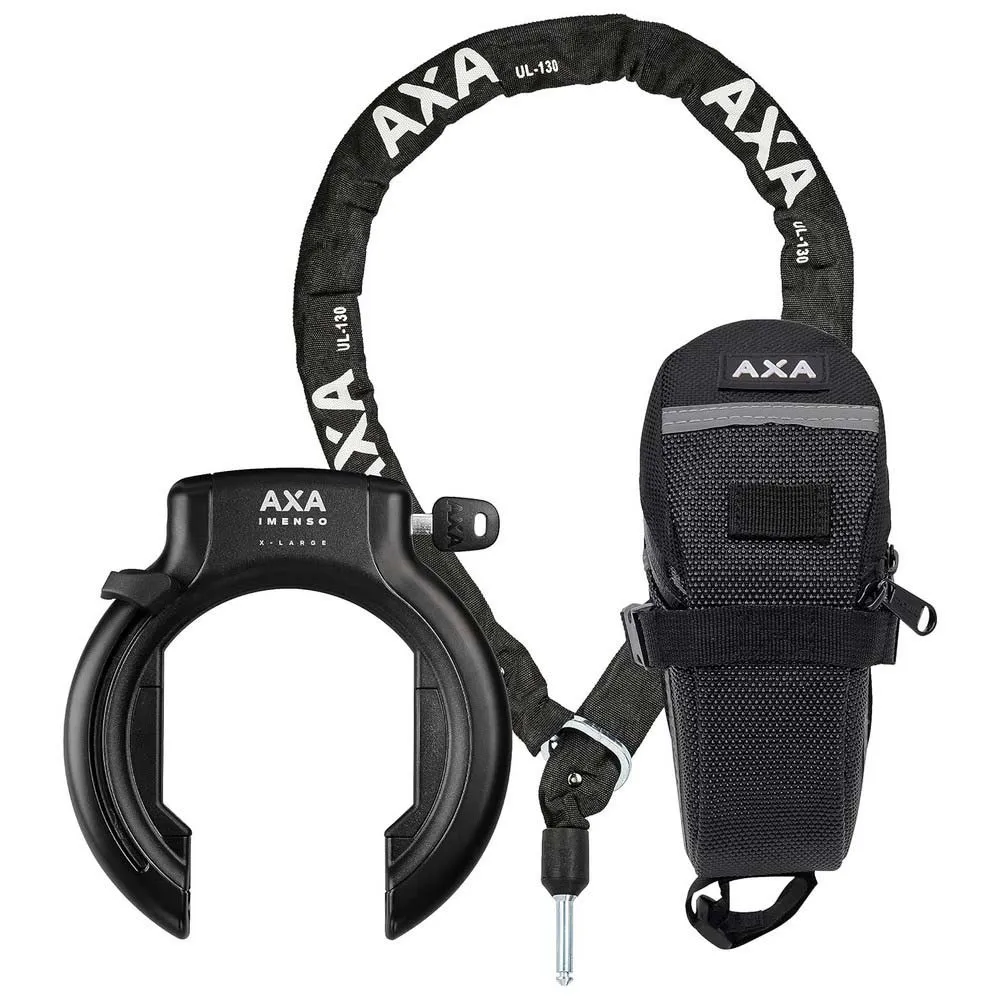 Axa Inmenso Xl + Ulc Cykelramlås, Black, 130cm Axa Inmenso Xl + Ulc Cykelramlås, Black, 130cm