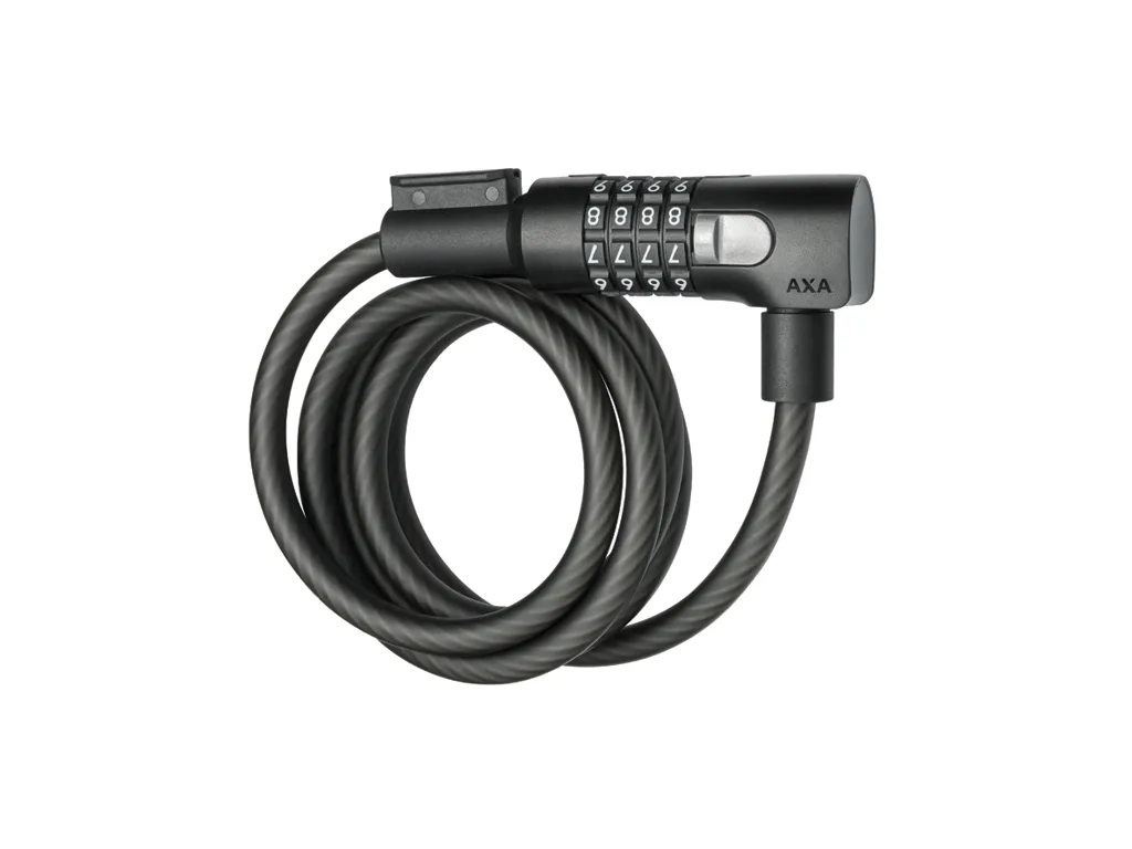 Axa Resolute C10-150 spirallås med kod 150, Black, 150cm