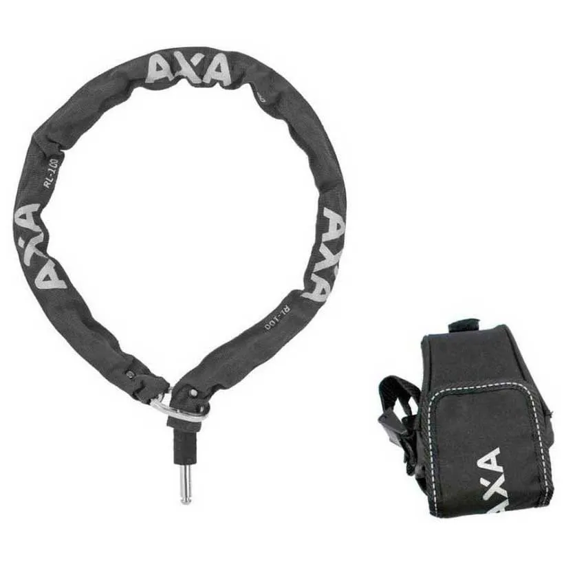 Axa RLC 100 Einsteckkette + Satteltasche, Black, 100cm
