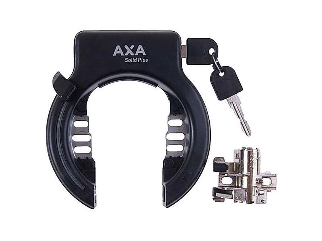 Axa Solid Plus ringlås + batterilås till E-bike Bosch Gen. 2, Svart