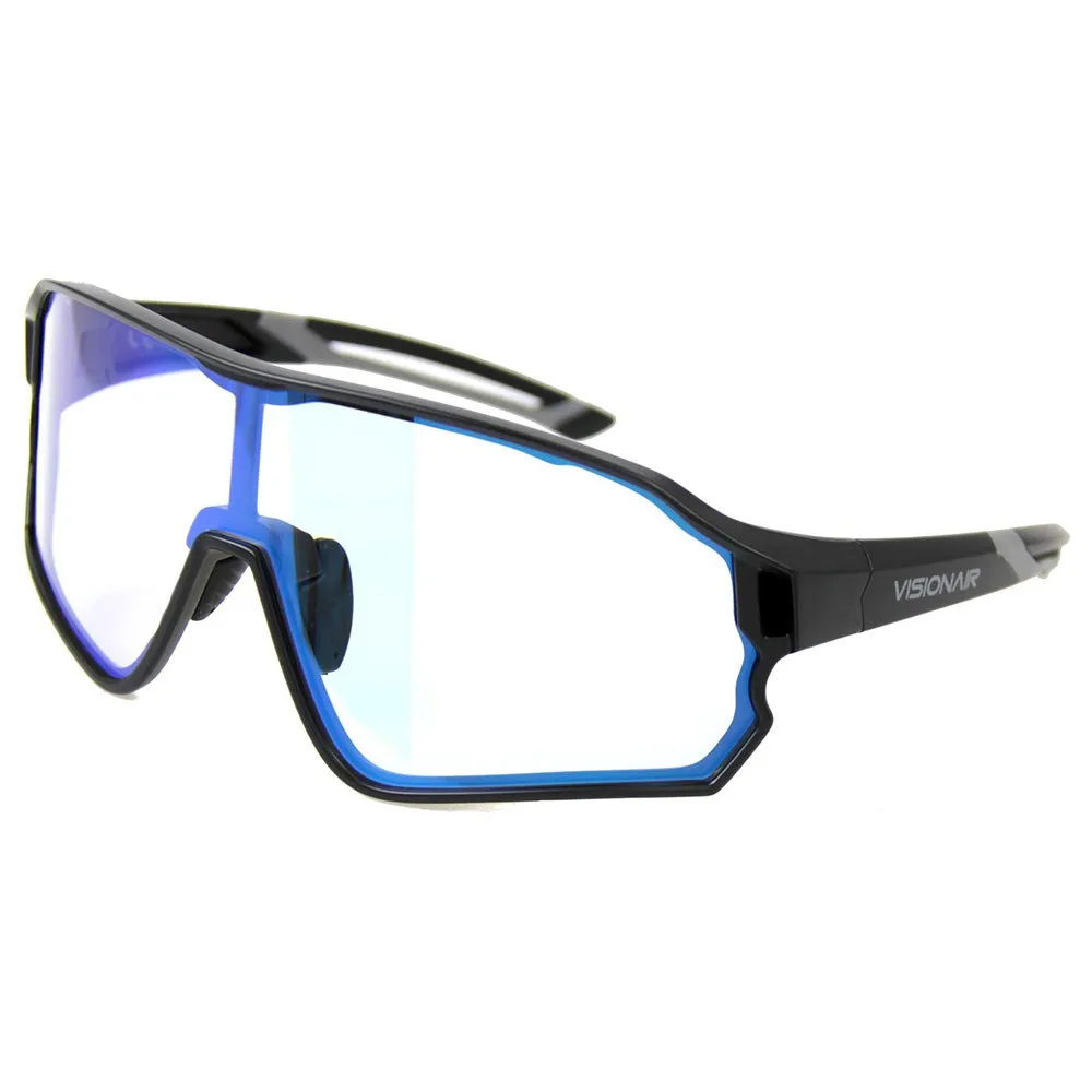 Barbieri Med Fotokromatiska Solglasögon Med Fodral Italienska, Black matt / revo blue, Clear Mirror/CAT0-3