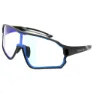 Barbieri Med Fotokromatiska Solglasögon Med Fodral Italienska, Black matt / revo blue, Clear Mirror/CAT0-3