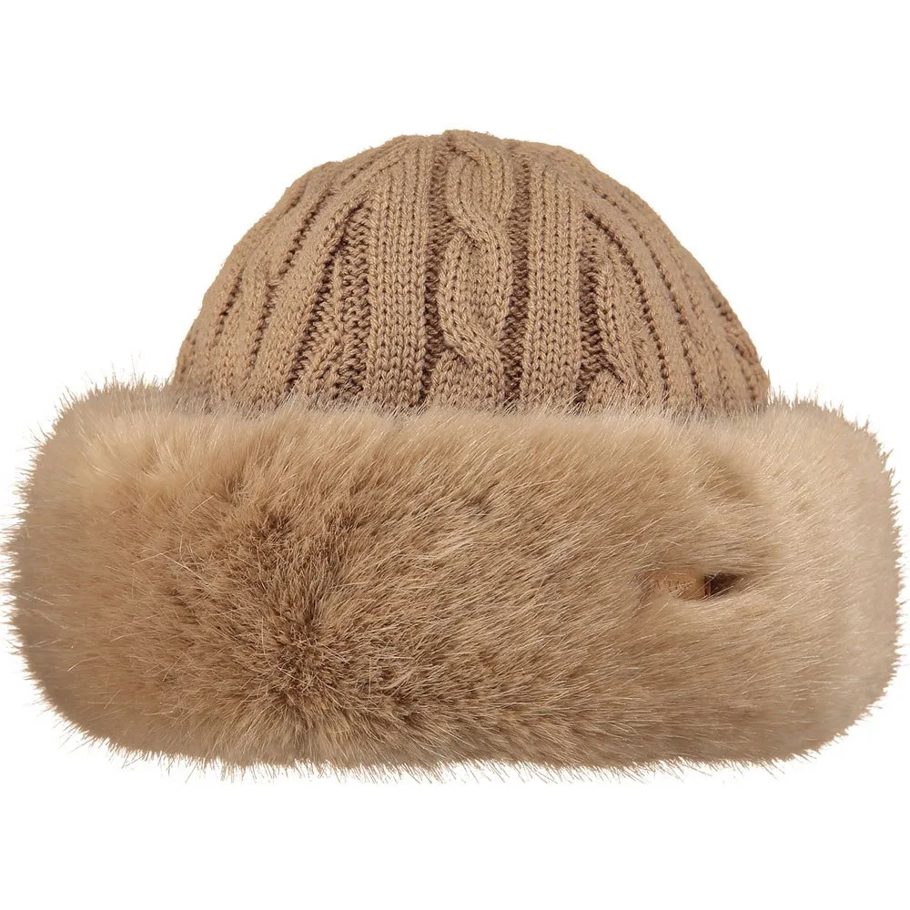 Barts Fur Cable Bandhat Mössa, Brown