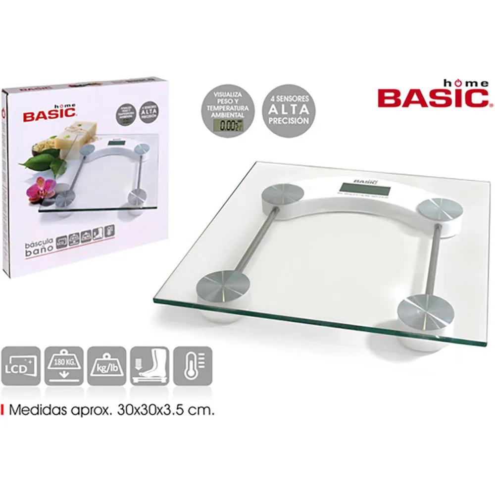Basic Home Rektangulär Digital Badrumsvåg 150kg, Multicolor, One Size Basic Home Rektangulär Digital Badrumsvåg 150kg, Multicolor, One Size